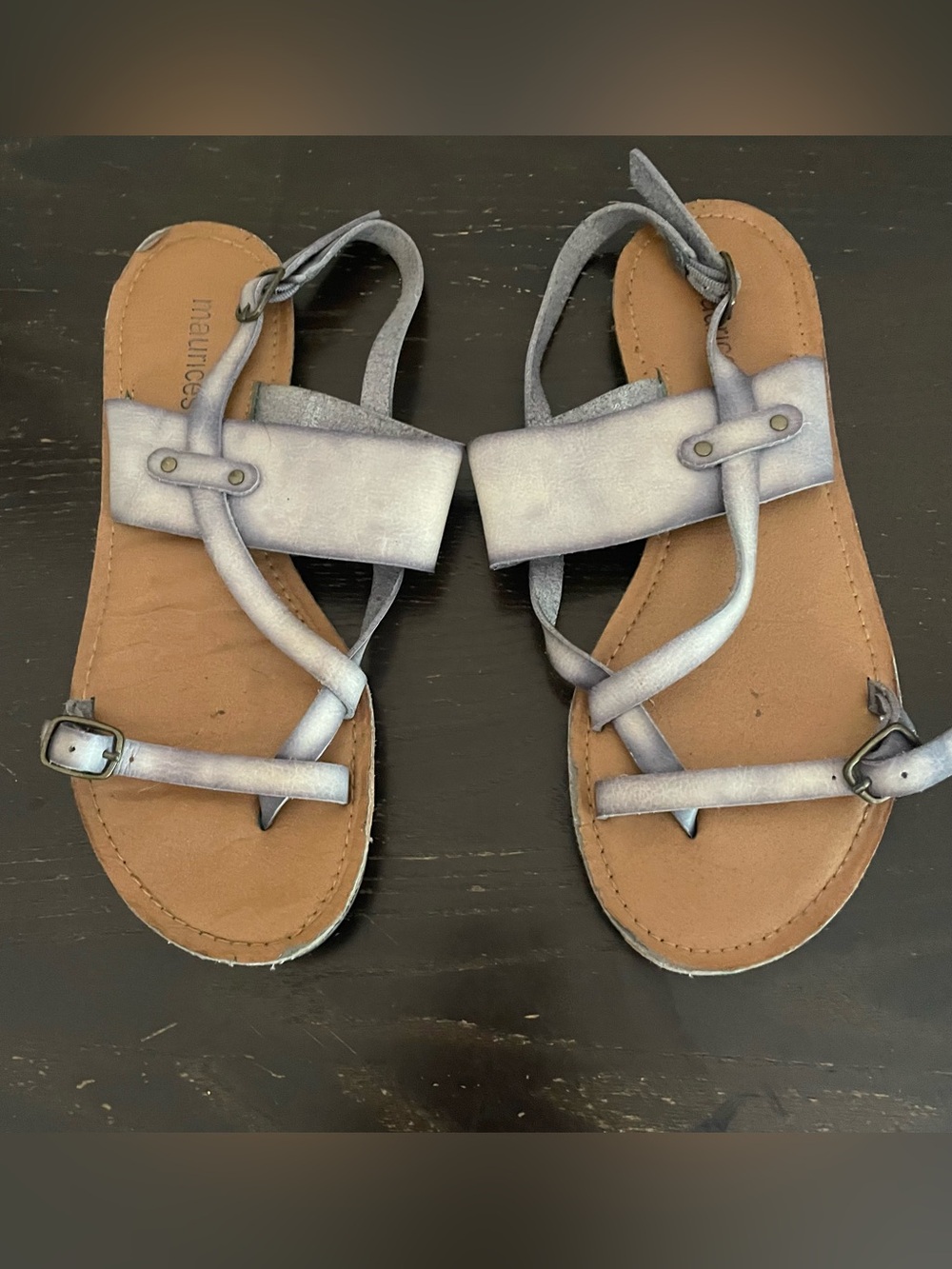 Maurices Women's Silver Gray Strappy Sandals